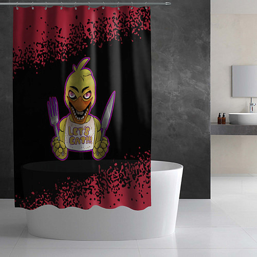 Шторка для ванной ФНАФ - ЧИКА Арт / 3D-принт – фото 2