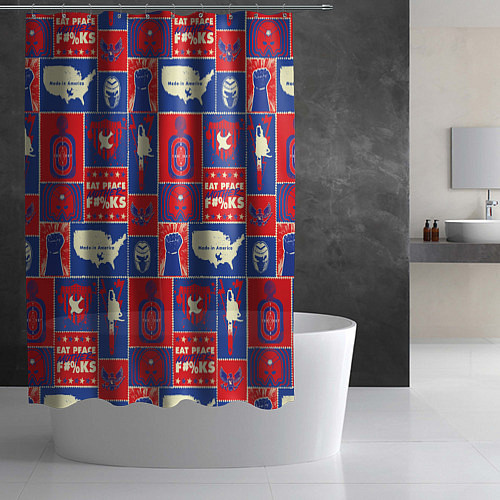 Шторка для ванной Миротворец Паттерн / 3D-принт – фото 2