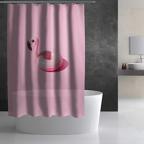Шторка для ванной Flamingos Розовый фламинго / 3D-принт – фото 2