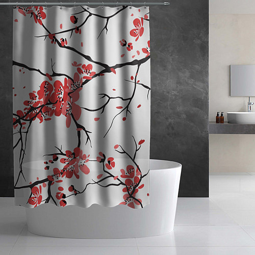 Шторка для ванной Распустившиеся цветы / 3D-принт – фото 2
