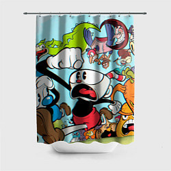 Шторка для душа Побег От Боссов Магман Cuphead, цвет: 3D-принт