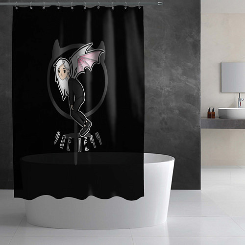 Шторка для ванной Девушка ведьма - уже лечу / 3D-принт – фото 2
