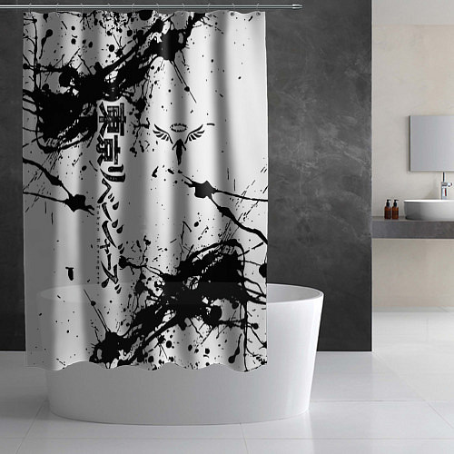 Шторка для ванной Токийские мстители Tokyo Revengers logo краска / 3D-принт – фото 2