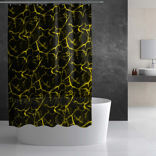 Шторка для ванной Yellow Ripple Желтая Рябь / 3D-принт – фото 2