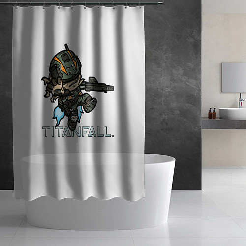 Шторка для ванной Титанфол арт мультяшный TITANFALL / 3D-принт – фото 2