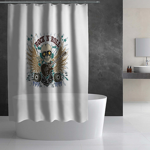 Шторка для ванной ROCKNROLL музыкант / 3D-принт – фото 2
