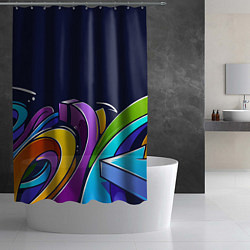 Шторка для душа Цветное граффити, цвет: 3D-принт — фото 2