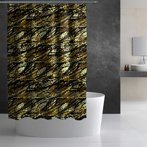 Шторка для ванной Цифровой Охотничий Камуфляж / 3D-принт – фото 2