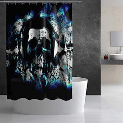 Шторка для душа Dark skull Fashion 2022, цвет: 3D-принт — фото 2