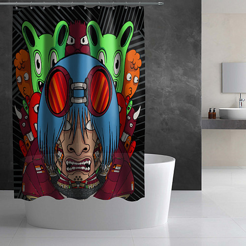 Шторка для ванной Глава монстров / 3D-принт – фото 2