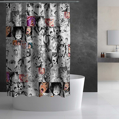 Шторка для ванной Ahegao Girls / 3D-принт – фото 2