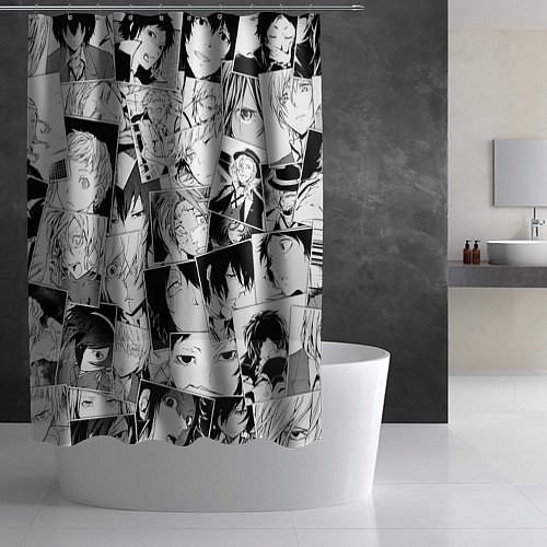 Шторка для ванной Bungo Stray Dogs pattern / 3D-принт – фото 2