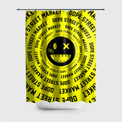 Шторка для душа Счастливый Смайлик Yellow Dope Street Market, цвет: 3D-принт