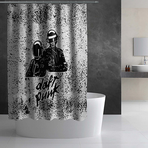 Шторка для ванной Daft Punk B&W / 3D-принт – фото 2