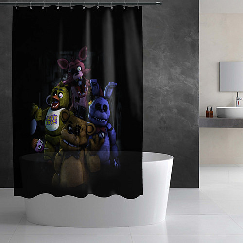 Шторка для ванной Five Nights at Freddys - FNAF персонажи игры / 3D-принт – фото 2