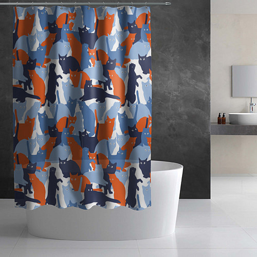 Шторка для ванной Домашние Питомцы Кошки / 3D-принт – фото 2