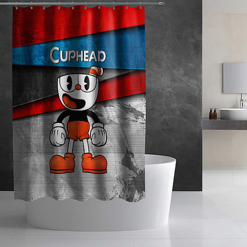 Шторка для ванной Cuphead Красная чашечка / 3D-принт – фото 2