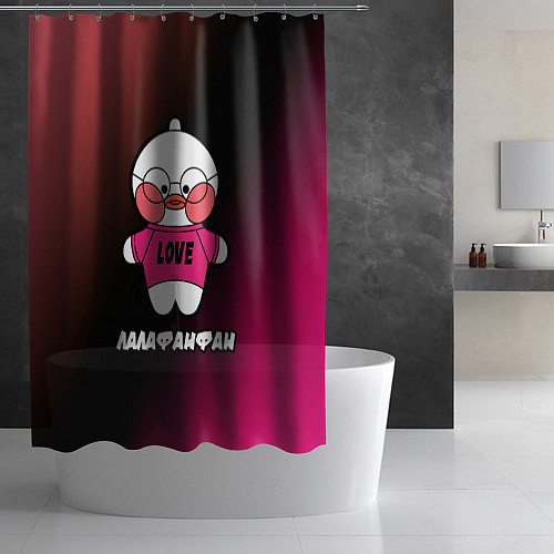Шторка для ванной LALAFANFAN DUCK - LOVE / 3D-принт – фото 2
