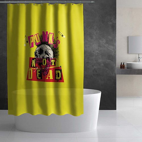 Шторка для ванной Punks Not Dead - Панки Хой! / 3D-принт – фото 2