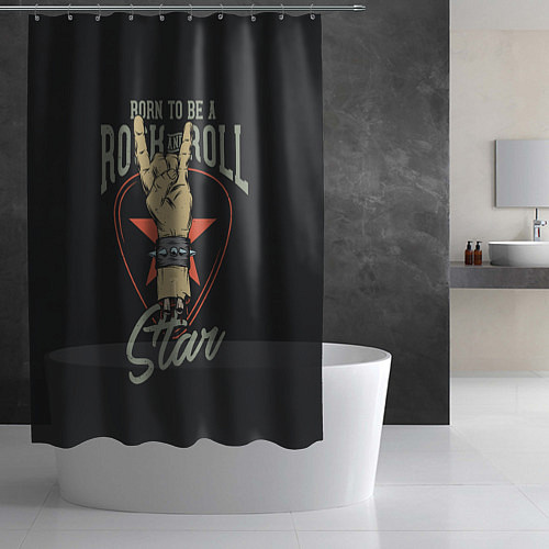 Шторка для ванной Рожденный быть звездой рок-н-ролла / 3D-принт – фото 2