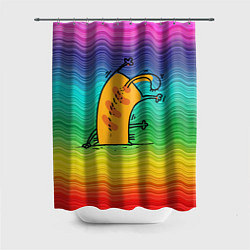 Шторка для душа Кот вверх тормашками, цвет: 3D-принт