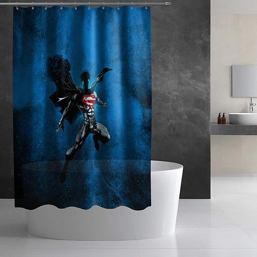 Шторка для ванной Супермен в небе / 3D-принт – фото 2