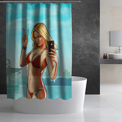 Шторка для душа GTA Beach girl, цвет: 3D-принт — фото 2