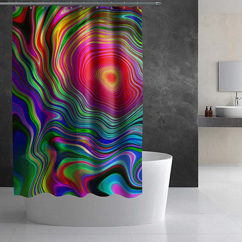 Шторка для ванной Expressive pattern Neon / 3D-принт – фото 2