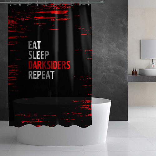 Шторка для ванной Eat Sleep Darksiders Repeat Краска / 3D-принт – фото 2