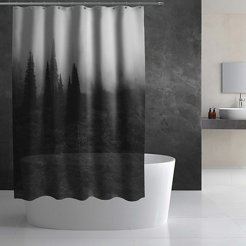 Шторка для ванной Туманный лес - туман / 3D-принт – фото 2