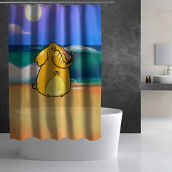 Шторка для душа Желтый слон, цвет: 3D-принт — фото 2