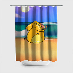 Шторка для душа Желтый слон, цвет: 3D-принт
