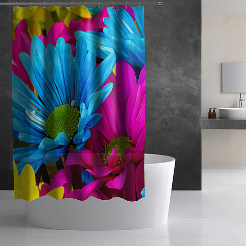 Шторка для ванной Ромашки Pattern / 3D-принт – фото 2