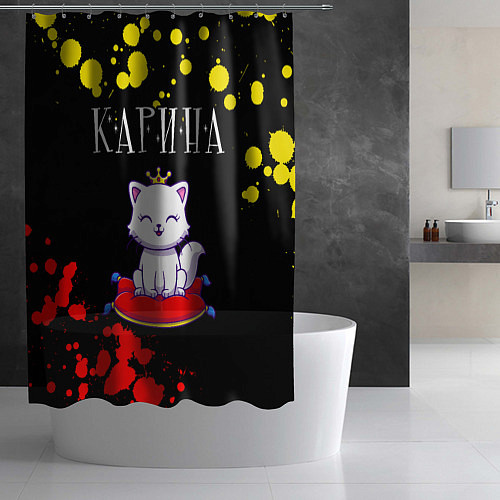 Шторка для ванной Карина - КОШКА - Краска / 3D-принт – фото 2