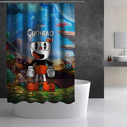 Шторка для душа Cuphead Красная чашечка, цвет: 3D-принт — фото 2