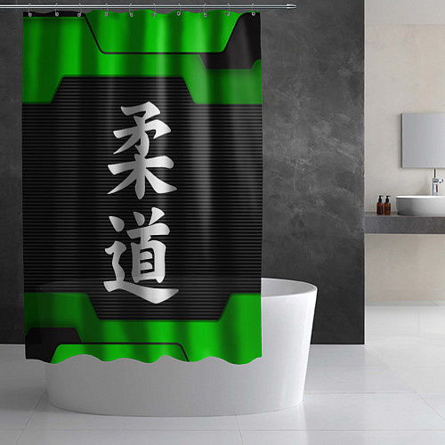 Шторка для ванной JUDO GREEN / 3D-принт – фото 2