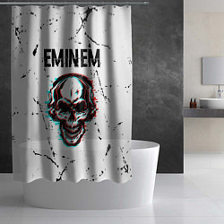 Шторка для душа Eminem ЧЕРЕП Потертости, цвет: 3D-принт — фото 2