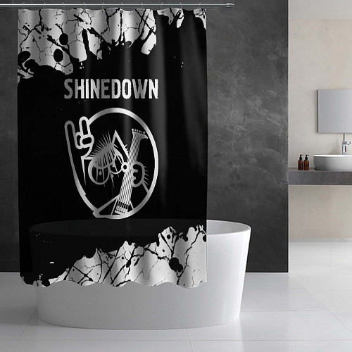 Шторка для ванной Shinedown КОТ Краска / 3D-принт – фото 2