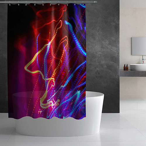 Шторка для ванной Neon vanguard pattern Lighting / 3D-принт – фото 2