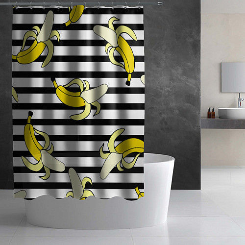 Шторка для ванной Banana pattern Summer / 3D-принт – фото 2