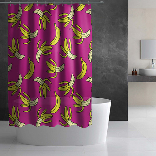 Шторка для ванной Banana pattern Summer Color / 3D-принт – фото 2