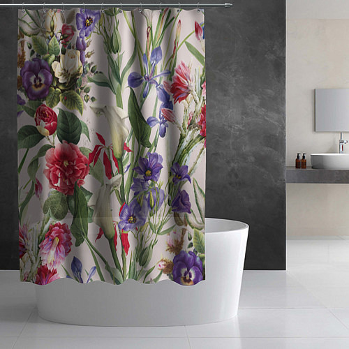 Шторка для ванной Цветы Распускающиеся / 3D-принт – фото 2