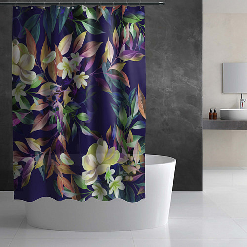 Шторка для ванной Цветы Красочный Букет / 3D-принт – фото 2