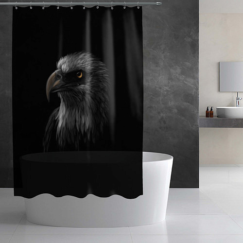 Шторка для ванной Голова хищного орла / 3D-принт – фото 2