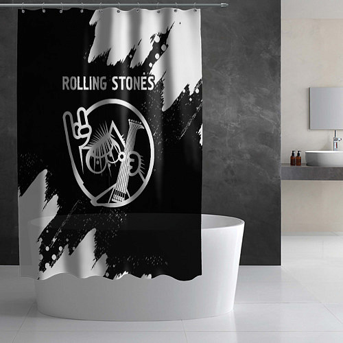 Шторка для ванной Rolling Stones - КОТ - Краска / 3D-принт – фото 2