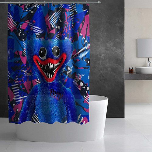 Шторка для ванной Poppy на абстрактном фоне / 3D-принт – фото 2