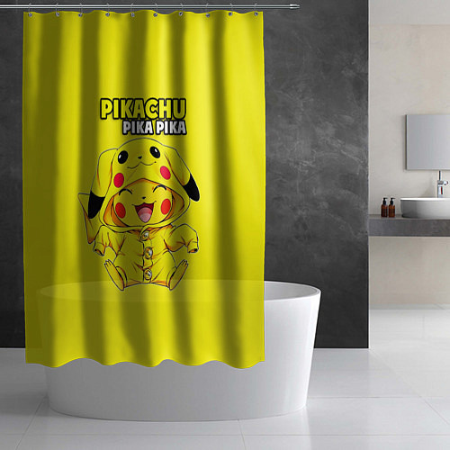 Шторка для ванной Пикачу Пика Пика в костюме / 3D-принт – фото 2