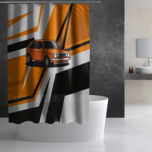 Шторка для ванной Оранжевая классика авто / 3D-принт – фото 2