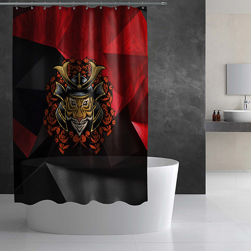 Шторка для ванной Тигр - самурай / 3D-принт – фото 2