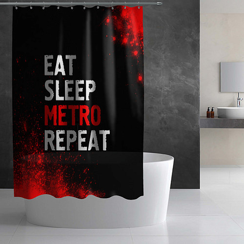 Шторка для ванной Eat Sleep Metro Repeat Арт / 3D-принт – фото 2